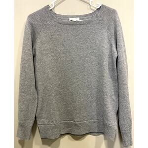 Garnet Hill 100% Cashmere Women's Gray Long Sleeve Pullover Knit Sweater Sz Sm